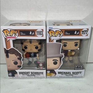 Funko Pop! Dwight Schrute and Michael Scott Figures